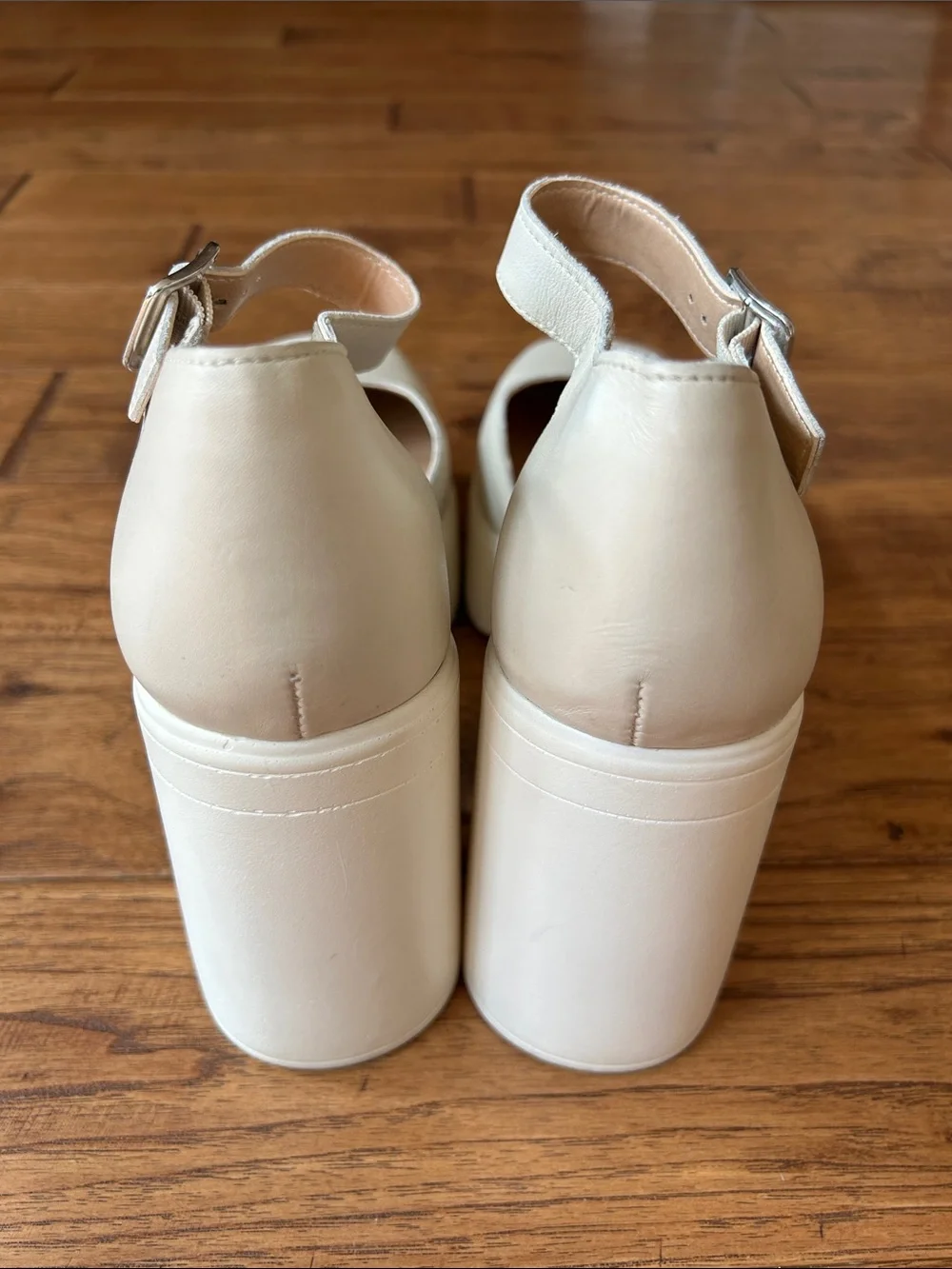 Free People Gwen Platform Mary Janes Heels Ivory Cream Size 40 / US 9.5